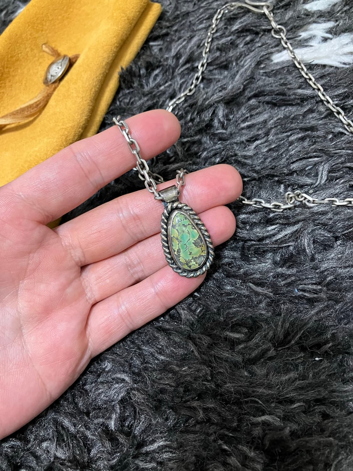 네이티브 아메리칸 스털링실버 터콰이즈 펜던트 목걸이 925 나바호 터키석 상품이미지1