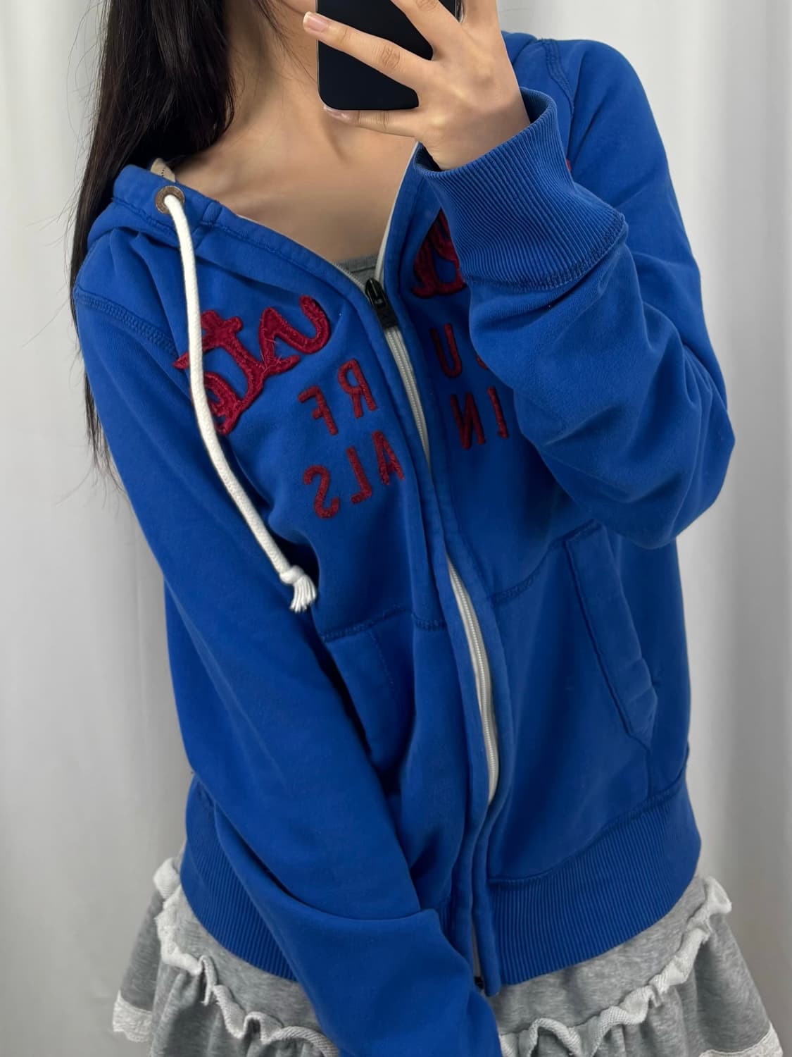 홀리스터 레드로고 블루 후드집업 상품이미지1