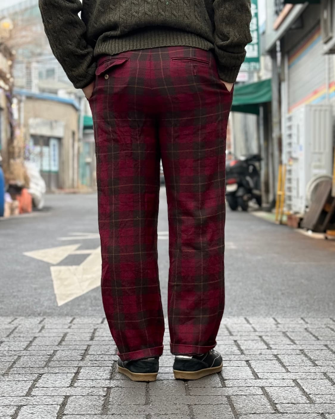 90‘s 폴로 랄프로렌 플래드 체크 울 팬츠 33 상품이미지9