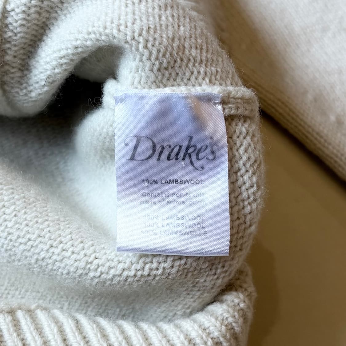 (XL) Drake’s 드레익스 에크루 램스울 6B 카디건 상품이미지8