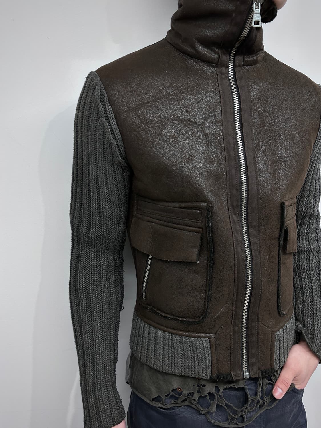 하이넥 시어링 니트 집업 상품이미지2