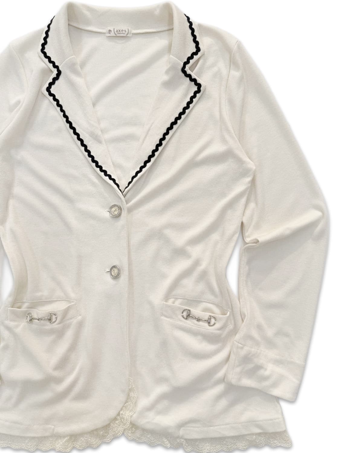 빈티지 Axes Femme 아이보리 레이스 가디건 상품이미지2