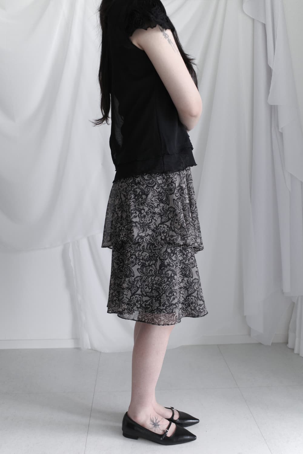 flower unbalanced skirt  상품이미지6