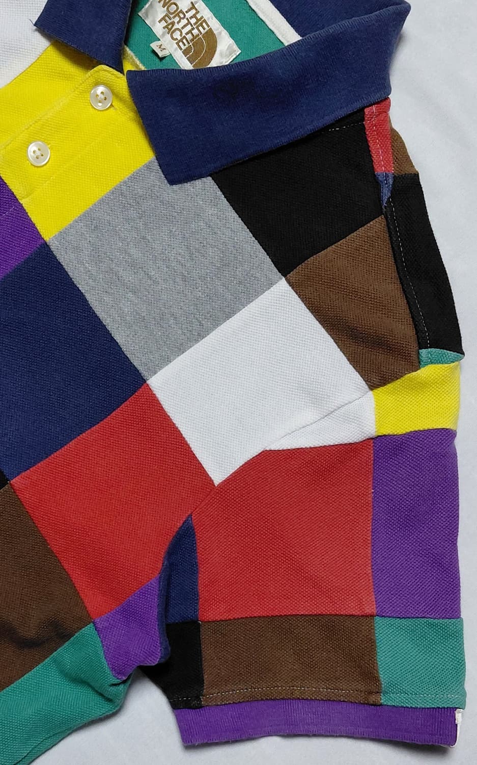 [M] 노스페이스 레트로 멀티 컬러 패치워크 폴로 셔츠 상품이미지3