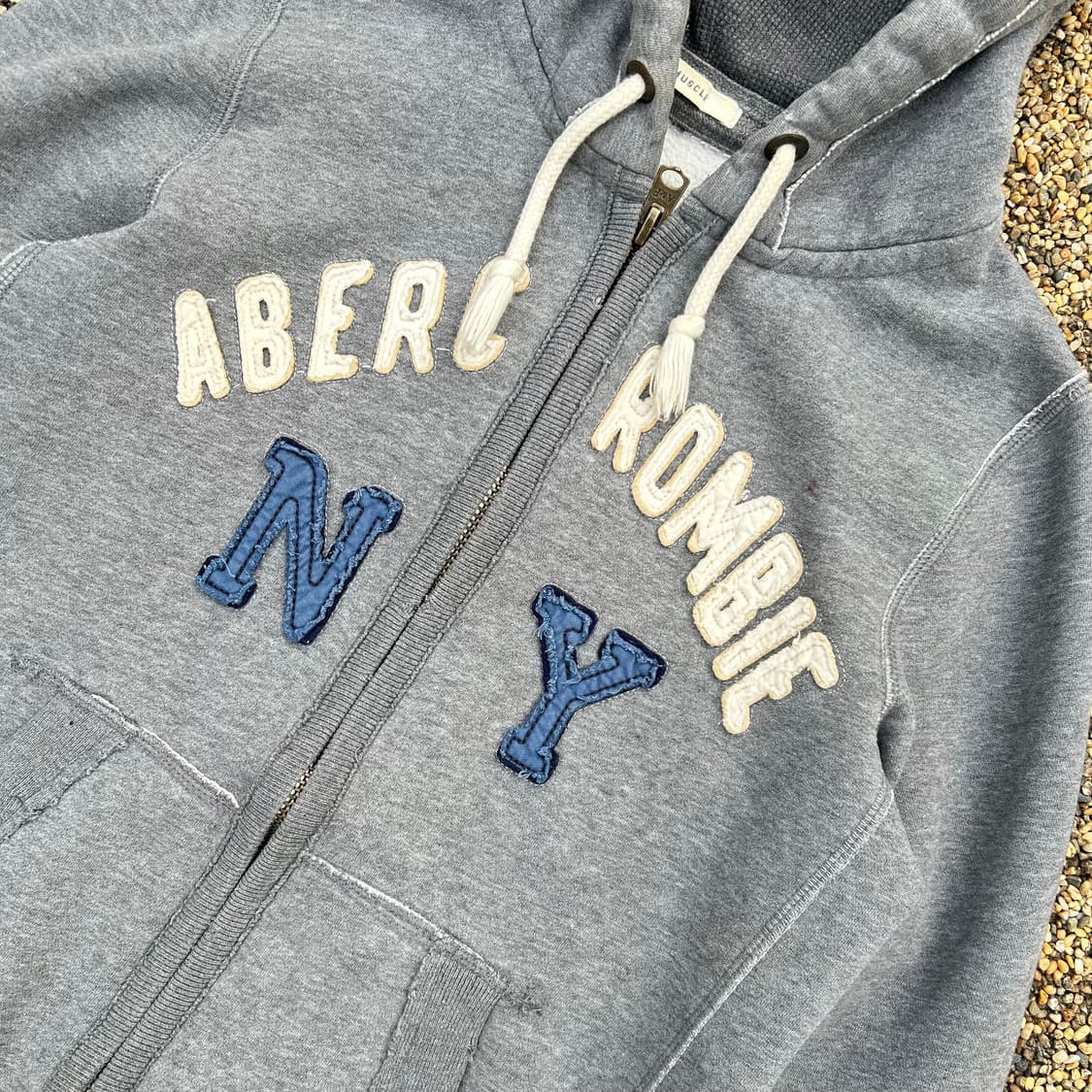 아베크롬비(Abercrombie) 그레이 NY 빈티지 후드집업 상품이미지4