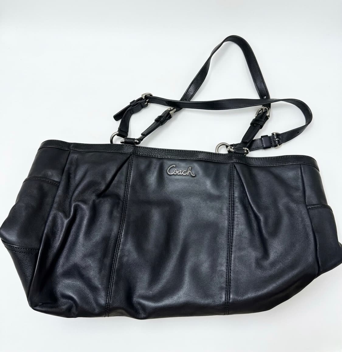 코치 블랙 레더 토트백 상품이미지2