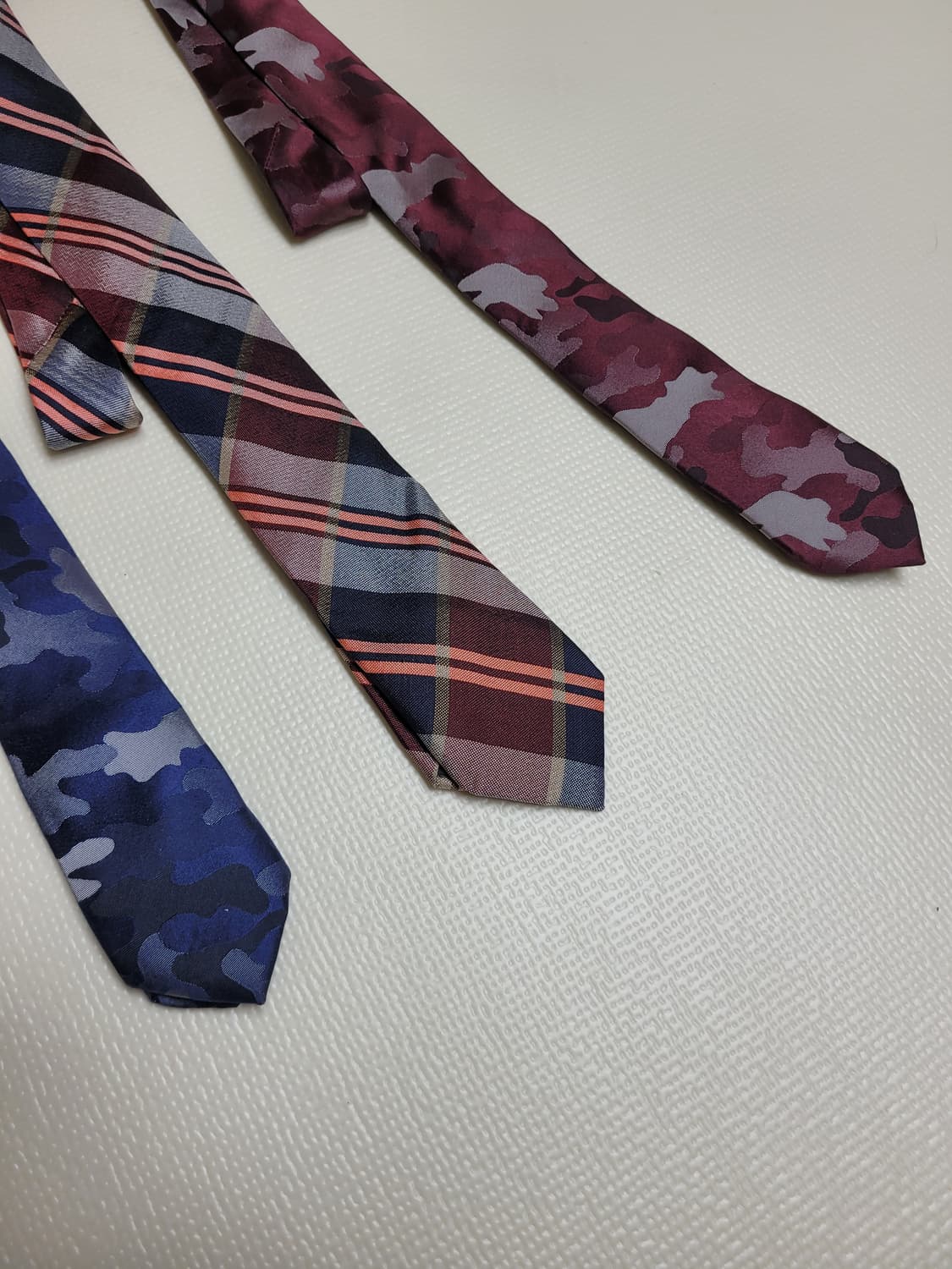 넥타이 3종 (까모, 체크 패턴 네이비, 오렌지, 버건디) 상품이미지5