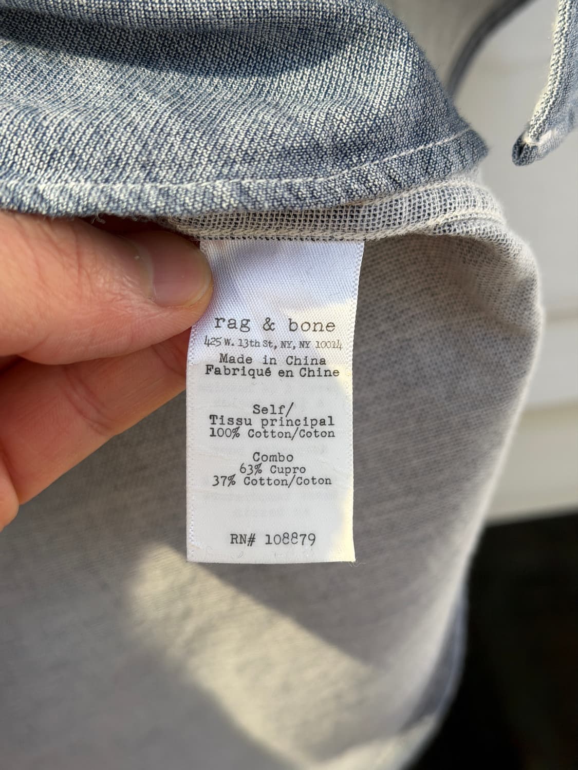 Rag&Bone 래그앤본 슬림핏 코튼 셔츠 L 상품이미지7