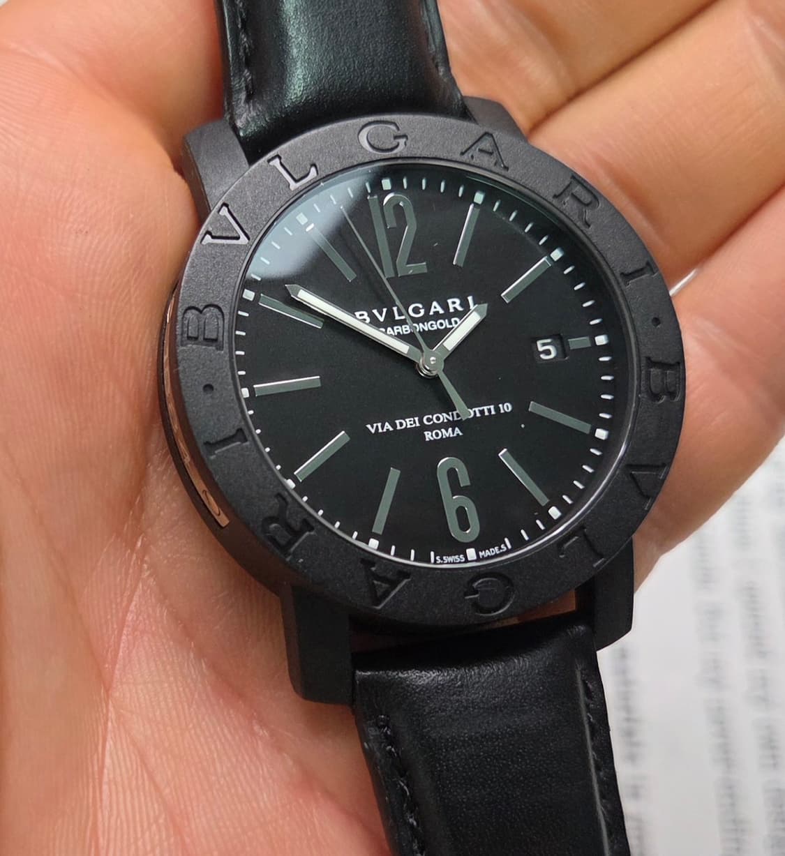 레어] 불가리 카본 골드 로마 18K화골 40mm 한정판 오토매틱 상품이미지3