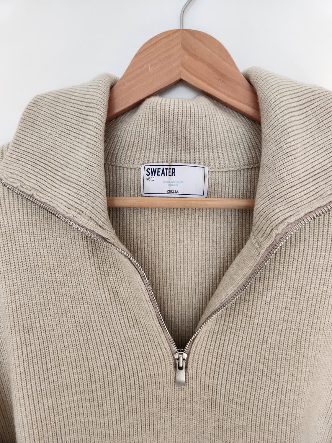 지오지아 루즈핏 반집업 하이넥 니트 상품이미지3