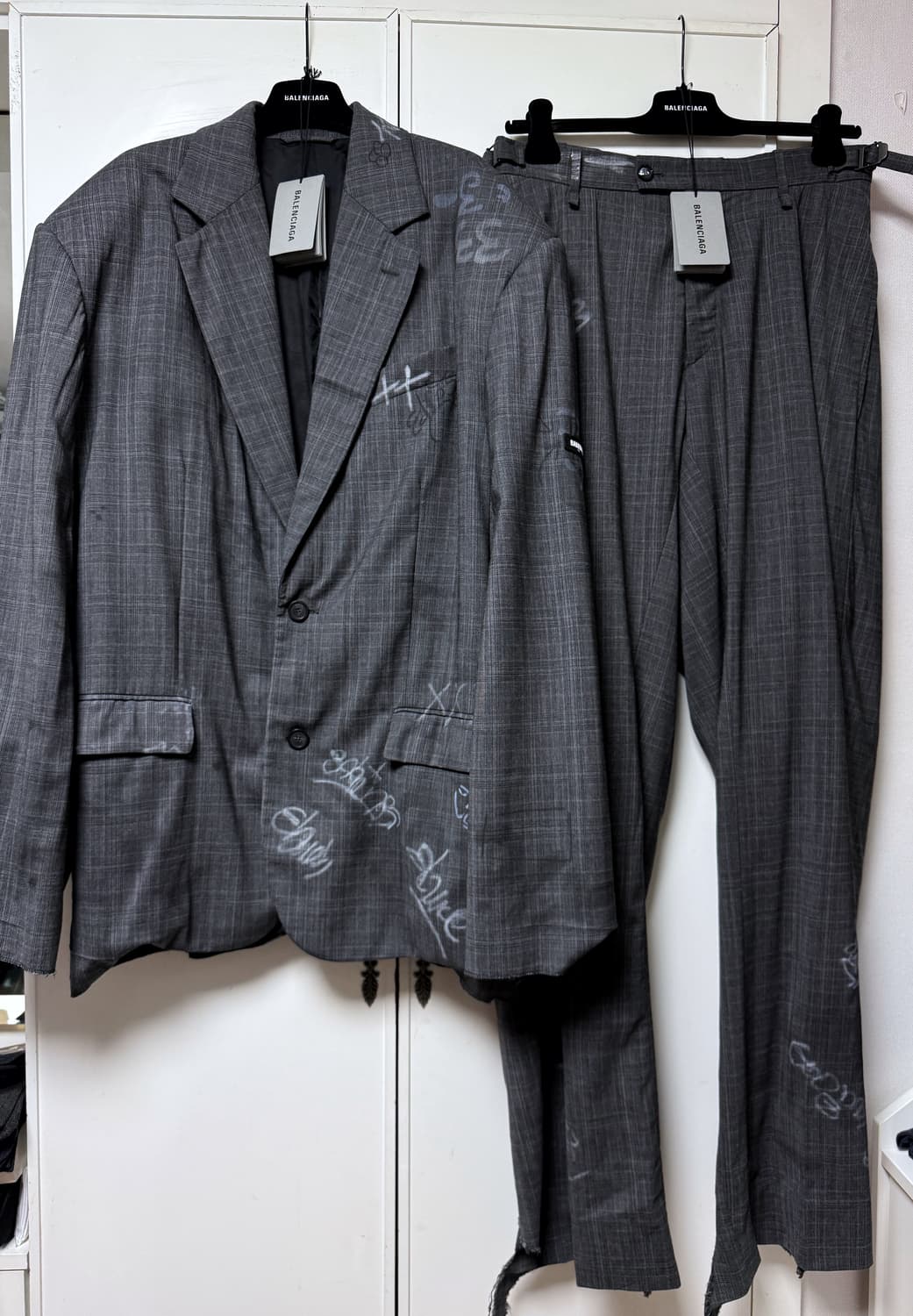 발렌시아가 22ss 스케이터 테일러링 셋업 그레이 2, XS 상품이미지8