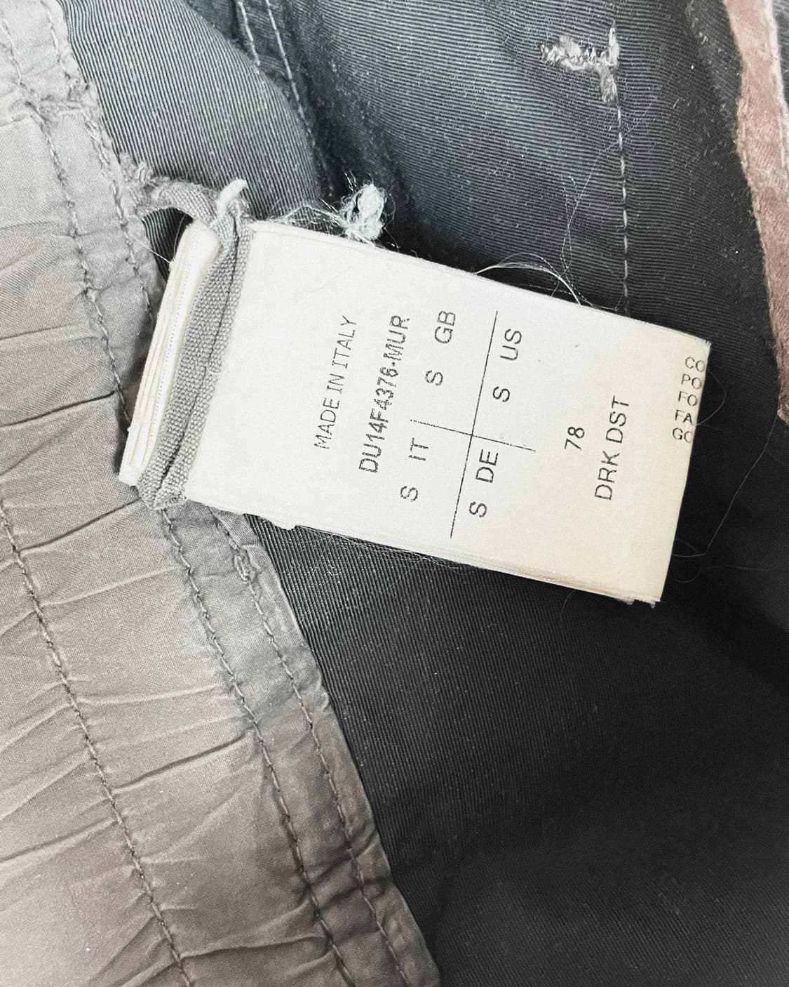 릭오웬스 다크쉐도우 2014 크리치 카고팬츠 상품이미지9