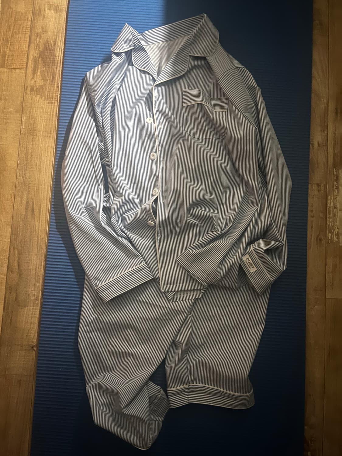 도씨 실크핏 블루 잠옷 상품이미지1