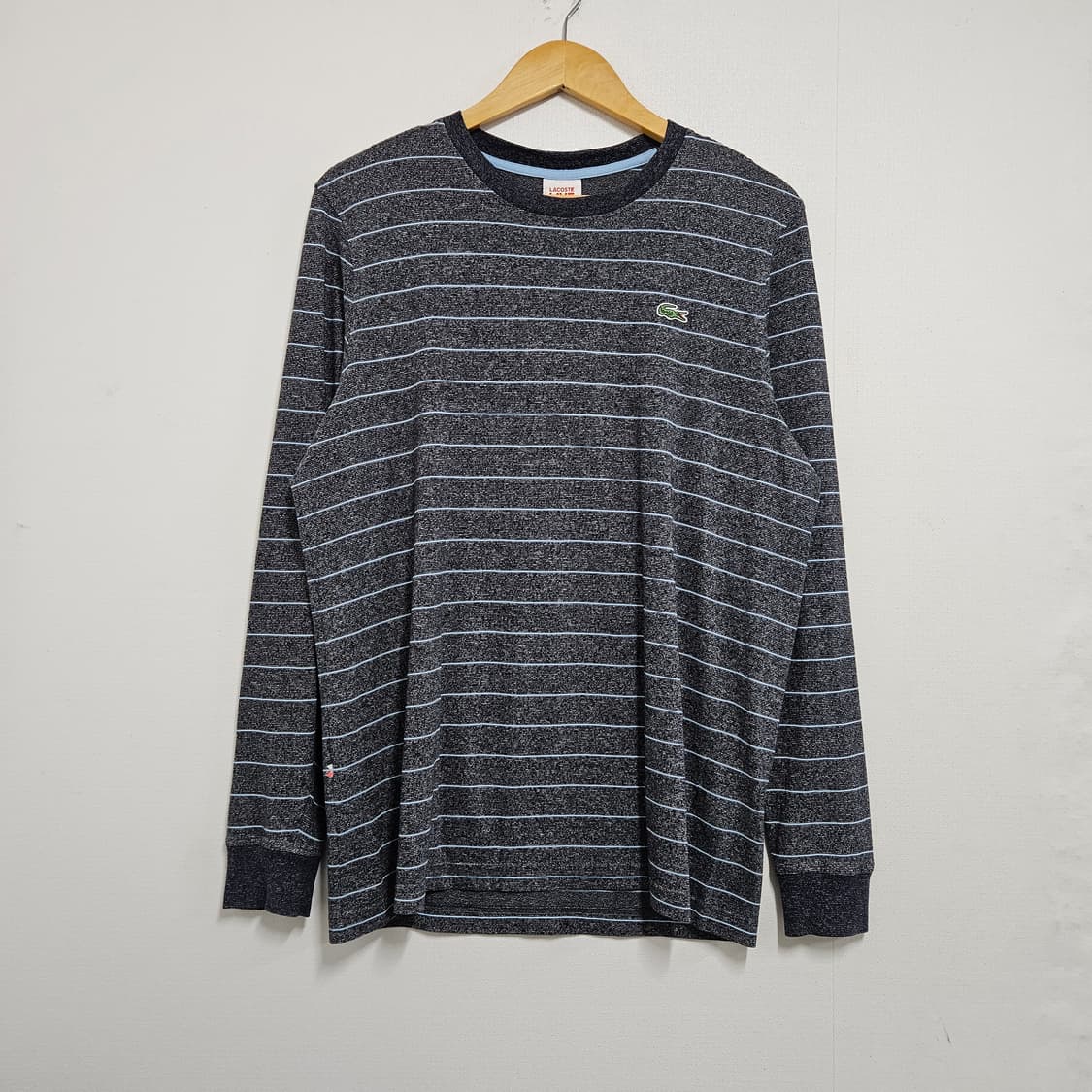 100 라코스테 하늘색 스트라이프 긴팔티셔츠 상품이미지1
