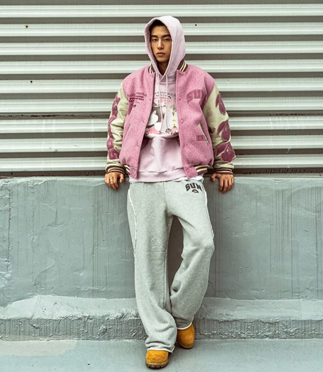 선데이후르츠마켓 바시티자켓 L 핑크 상품이미지6