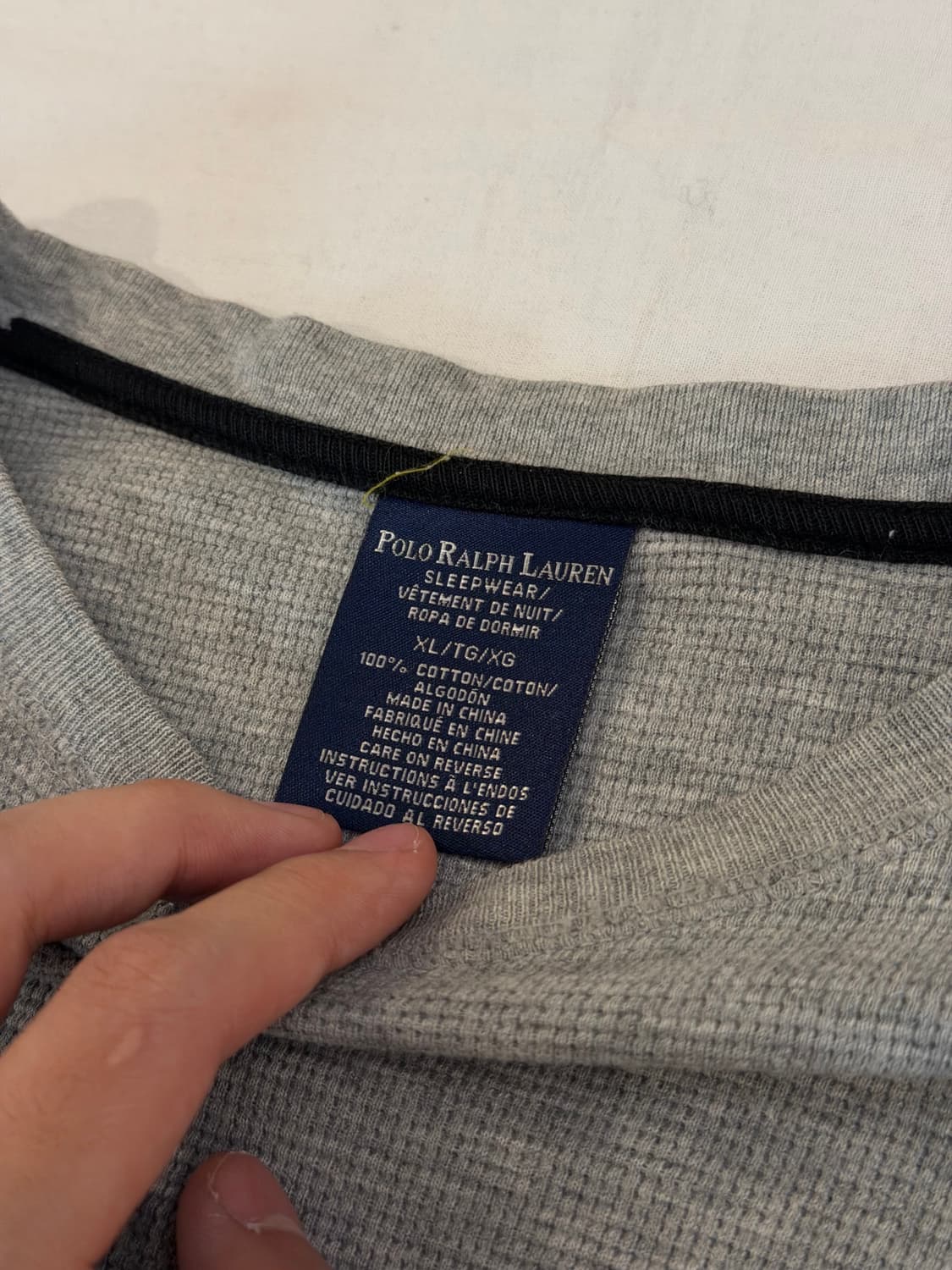 폴로 랄프로렌 와플 써멀 롱슬리브 긴팔티 회색 상품이미지3