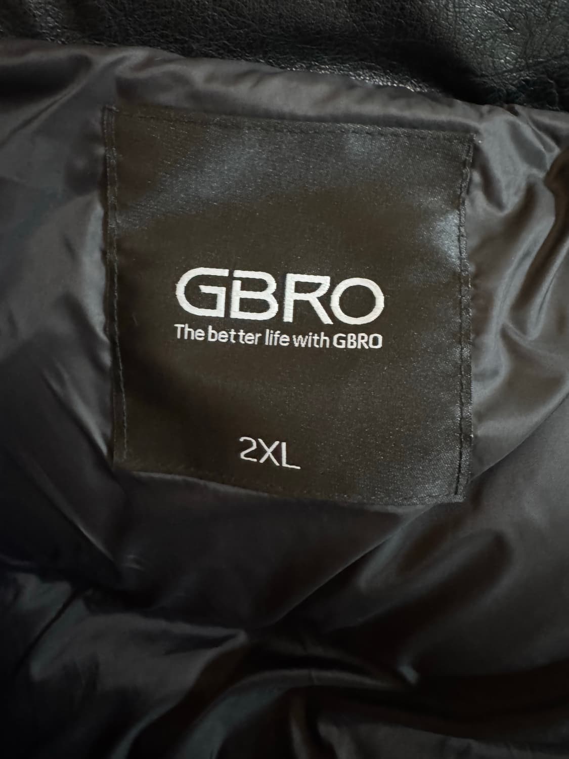 [2XL]짐브로 GBRO 헤비레더 숏패딩 블랙 상품이미지4