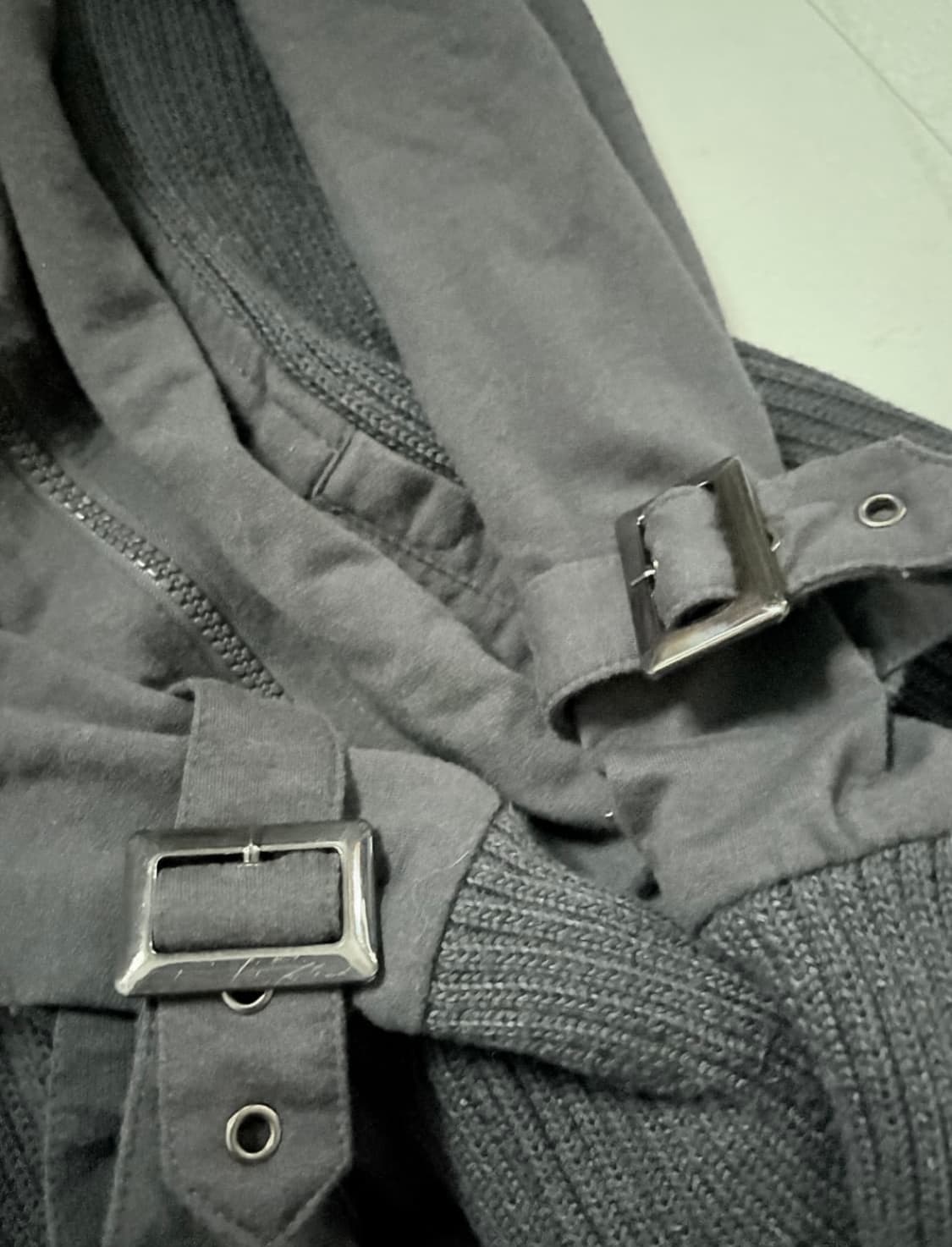 y2k charcoal gray pocket two-way zipup 상품이미지3