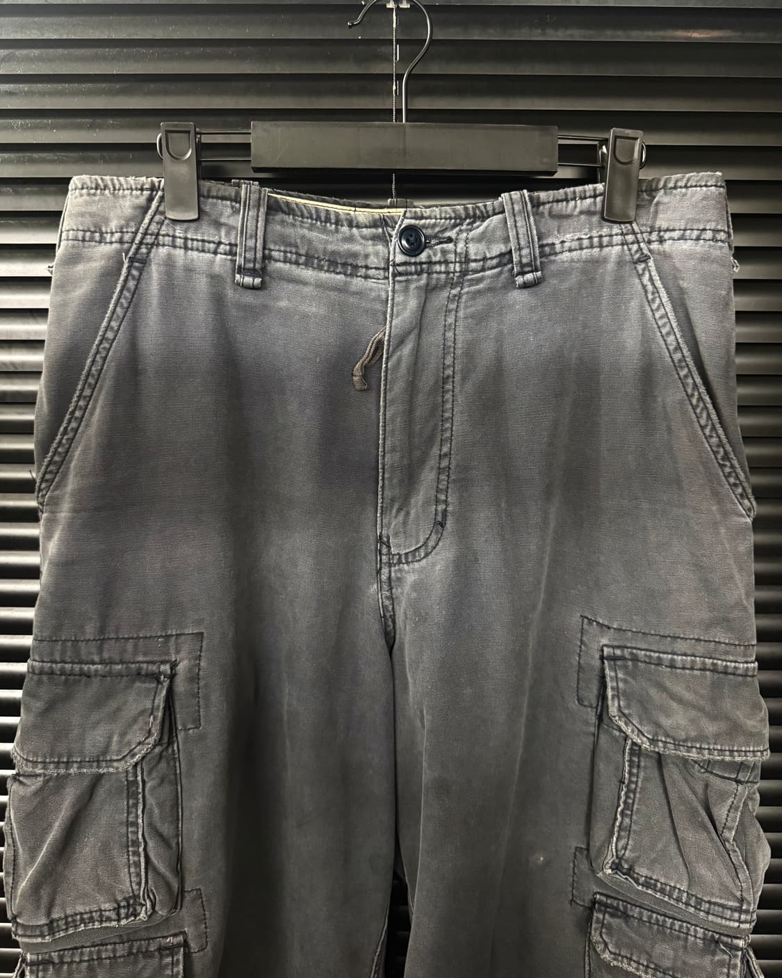 아베크롬비 네이비 남색 워시드 코튼 카고 반바지 쇼츠 30 포켓 빈티지 상품이미지2