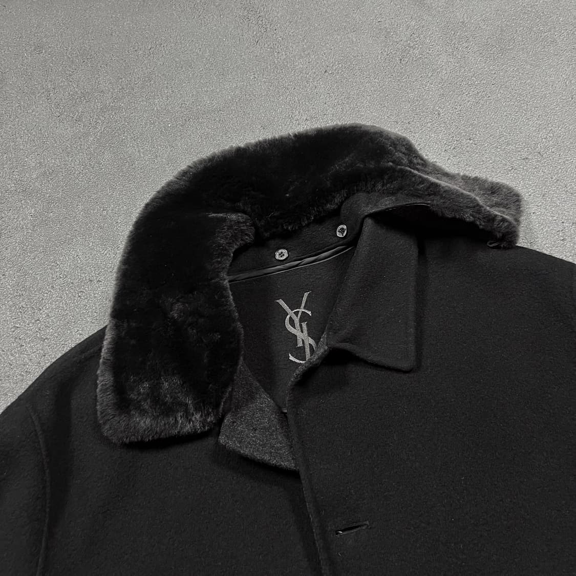 90's 입생로랑 울 캐시미어 하프코트 상품이미지3