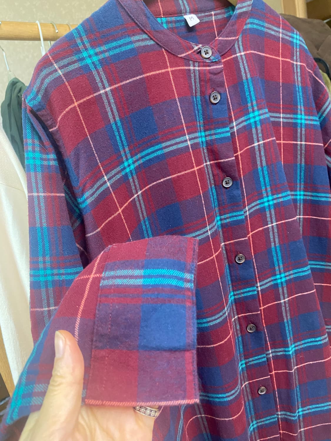 체크 셔츠 원피스 M(95) 상품이미지3