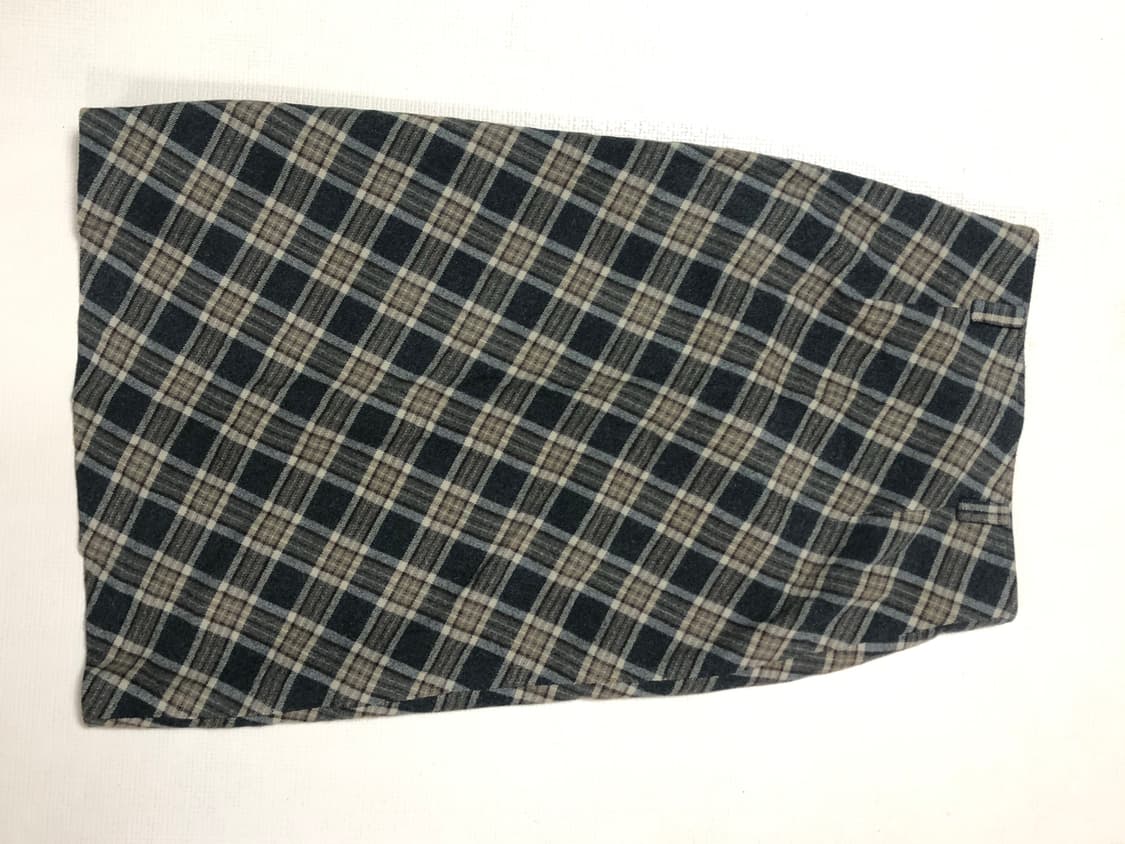 빈티지 그린 체크 울 롱 스커트 상품이미지8