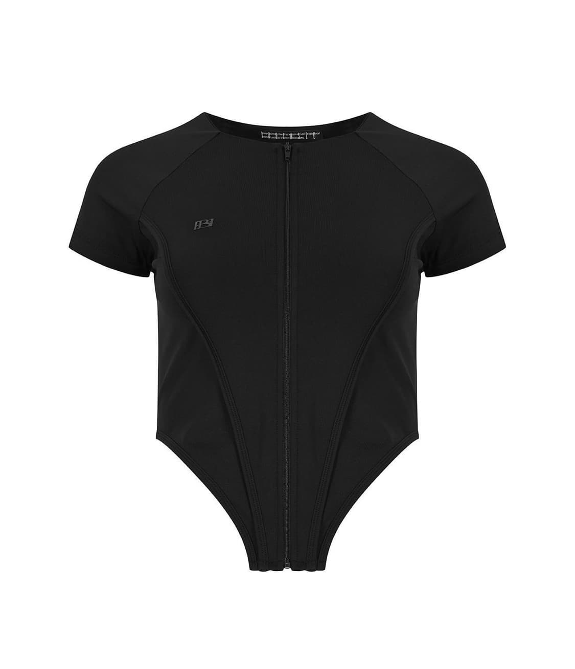 TRACK HALF SLEEVE ZIP UP, BLACK 상품이미지3