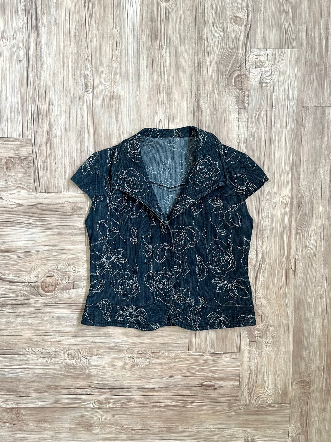 vtg 플라워 스티치 데님자켓 상품이미지1
