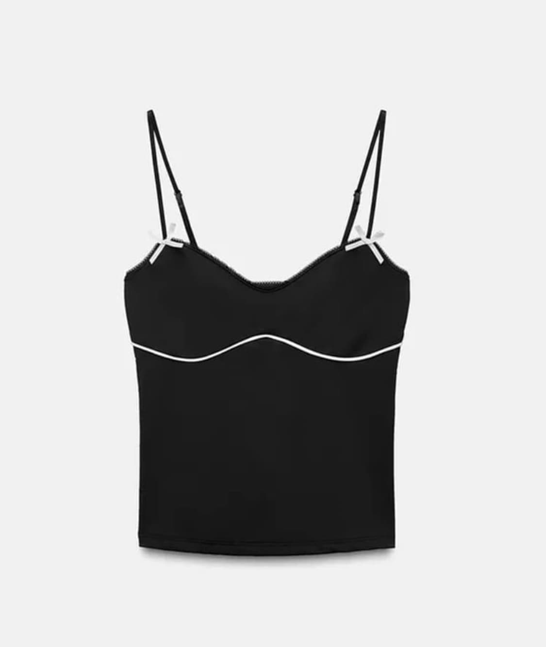 ZARA 자라 리본 파이핑 탑,  자라 레이스 트리밍 슬리브리스 탑 상품이미지4