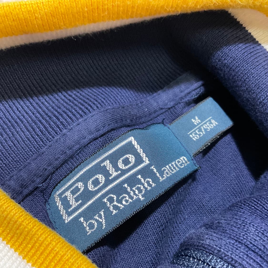 폴로 랄프로렌 빅포니 네이비 면 집업 옐로우 코튼 져지 자수 로고 상품이미지3