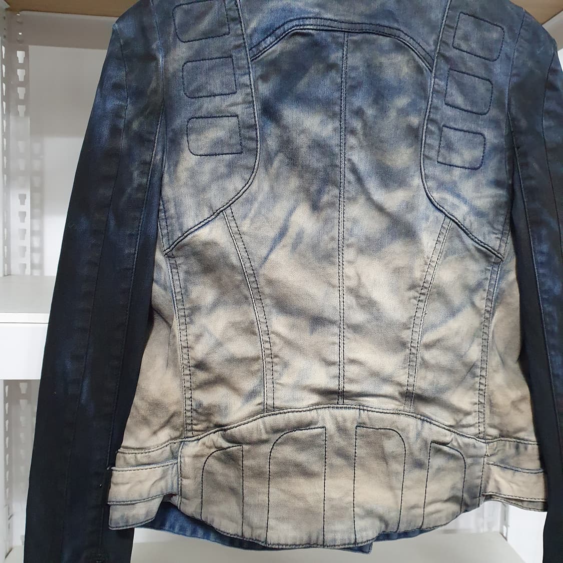 Tankus Y2K 비갸루 펑크 emo 그런지 워싱 데님 재킷 상품이미지3