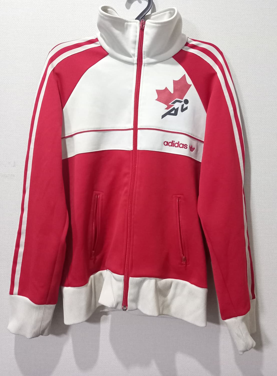 아디다스 구캐나다 빨흰 트랙탑 저지 져지집업 95/M 상품이미지1