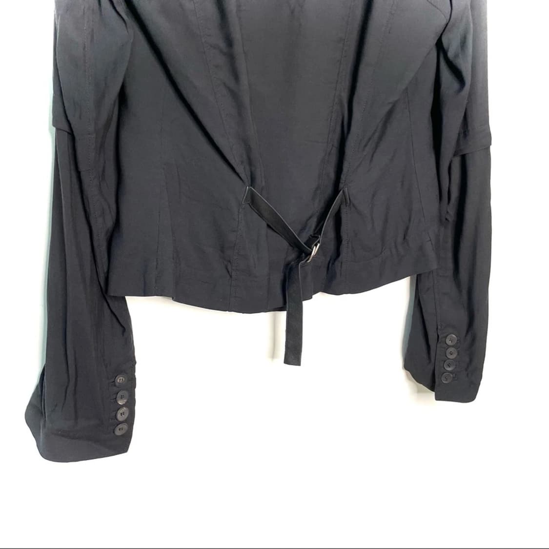 헬무트 랭 블랙 가죽 트림 바이커 재킷 상품이미지5