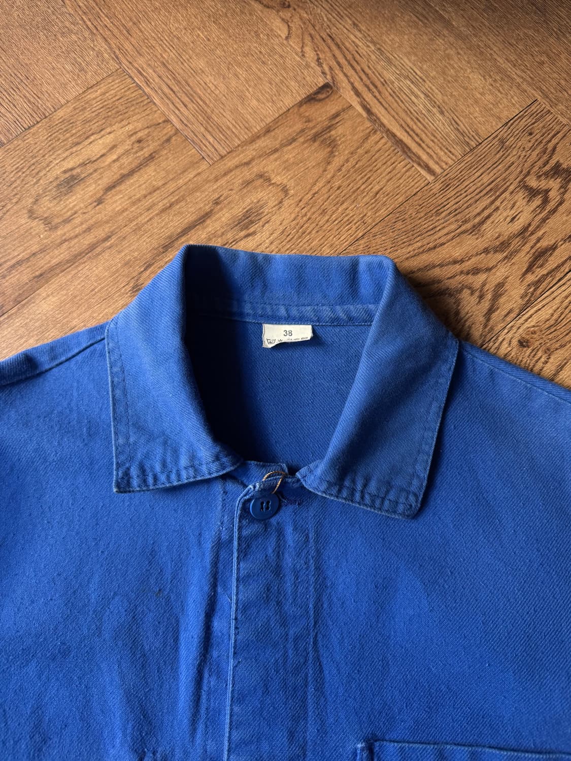 [L]90's 빈티지 잉크블루 데미지 프렌치 워크자켓 상품이미지2