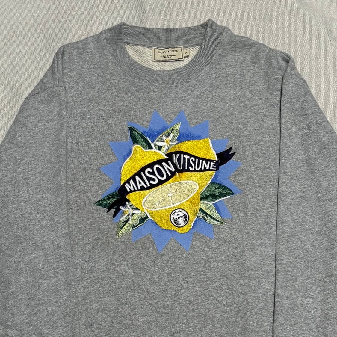 S 메종키츠네 레몬 크루넥 그레이 맨투맨 상품이미지1