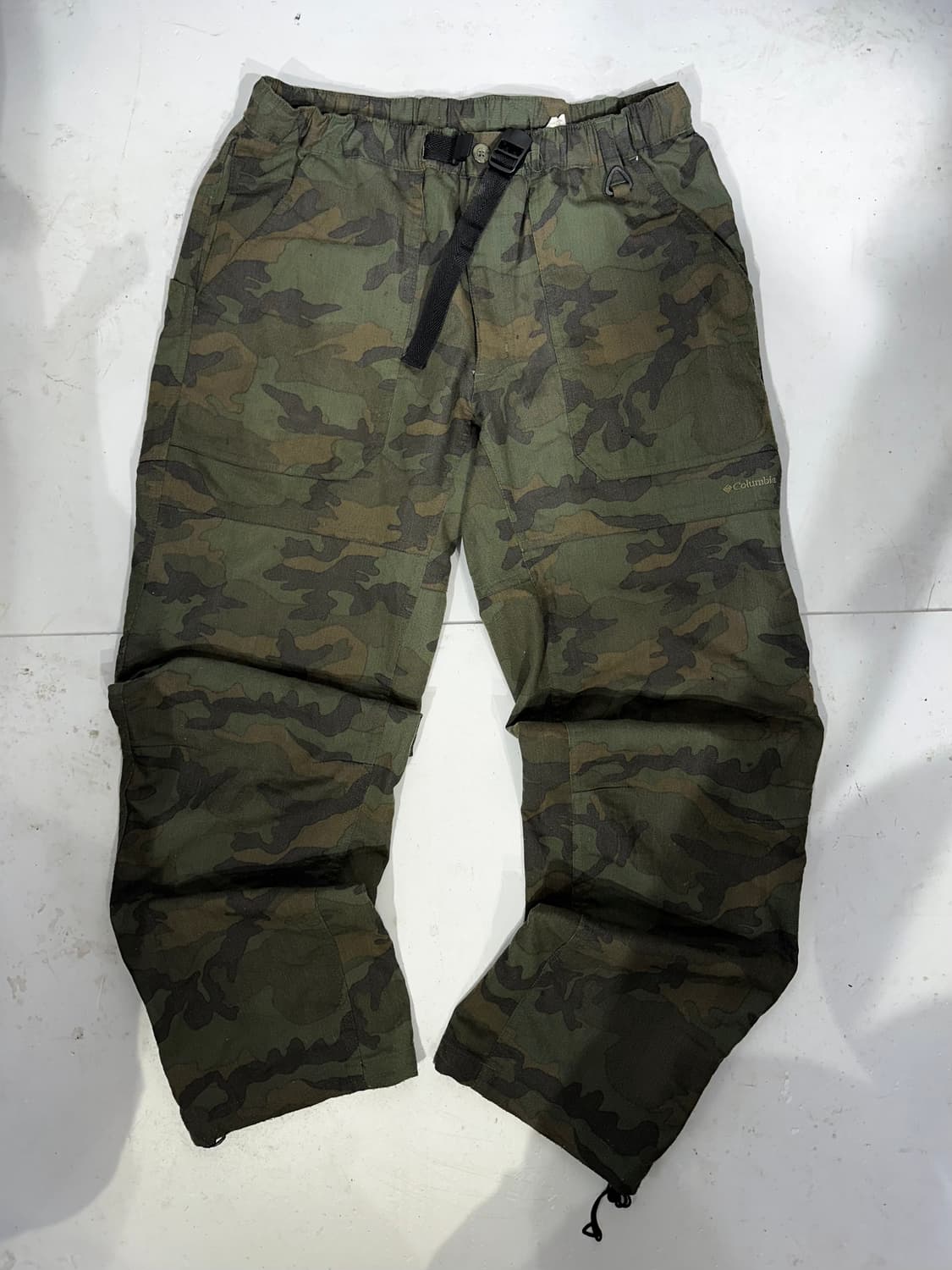 컬럼비아 카키 와이드 밀리터리 카모 카고 팬츠 M 상품이미지4