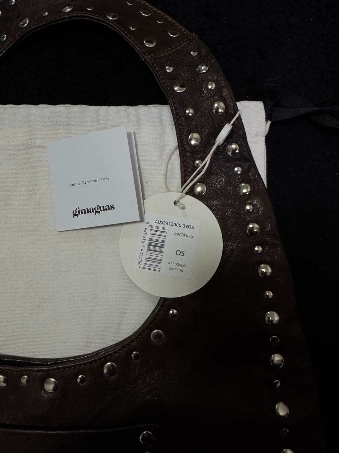 gimaguas 기마구아스 franca 프랑카 스터드 브라운 백 상품이미지3