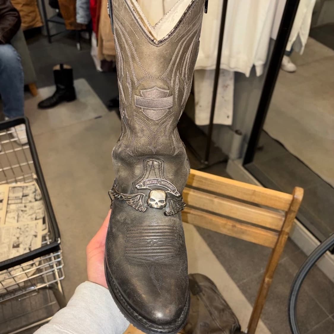 할리데이비슨 체인 웨스턴부츠(희귀 빈티지 에이징)260 상품이미지7