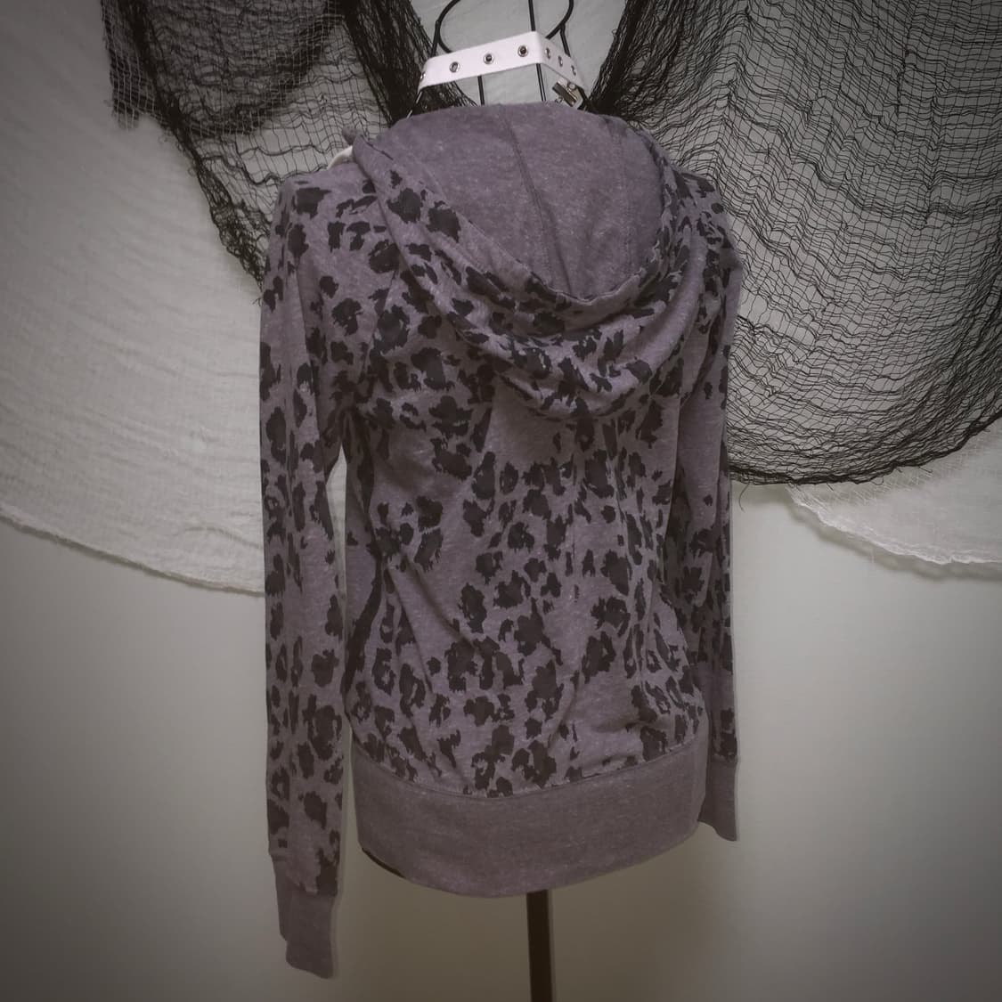 Vtg Nike gray leopard slim hood zip-up 상품이미지5