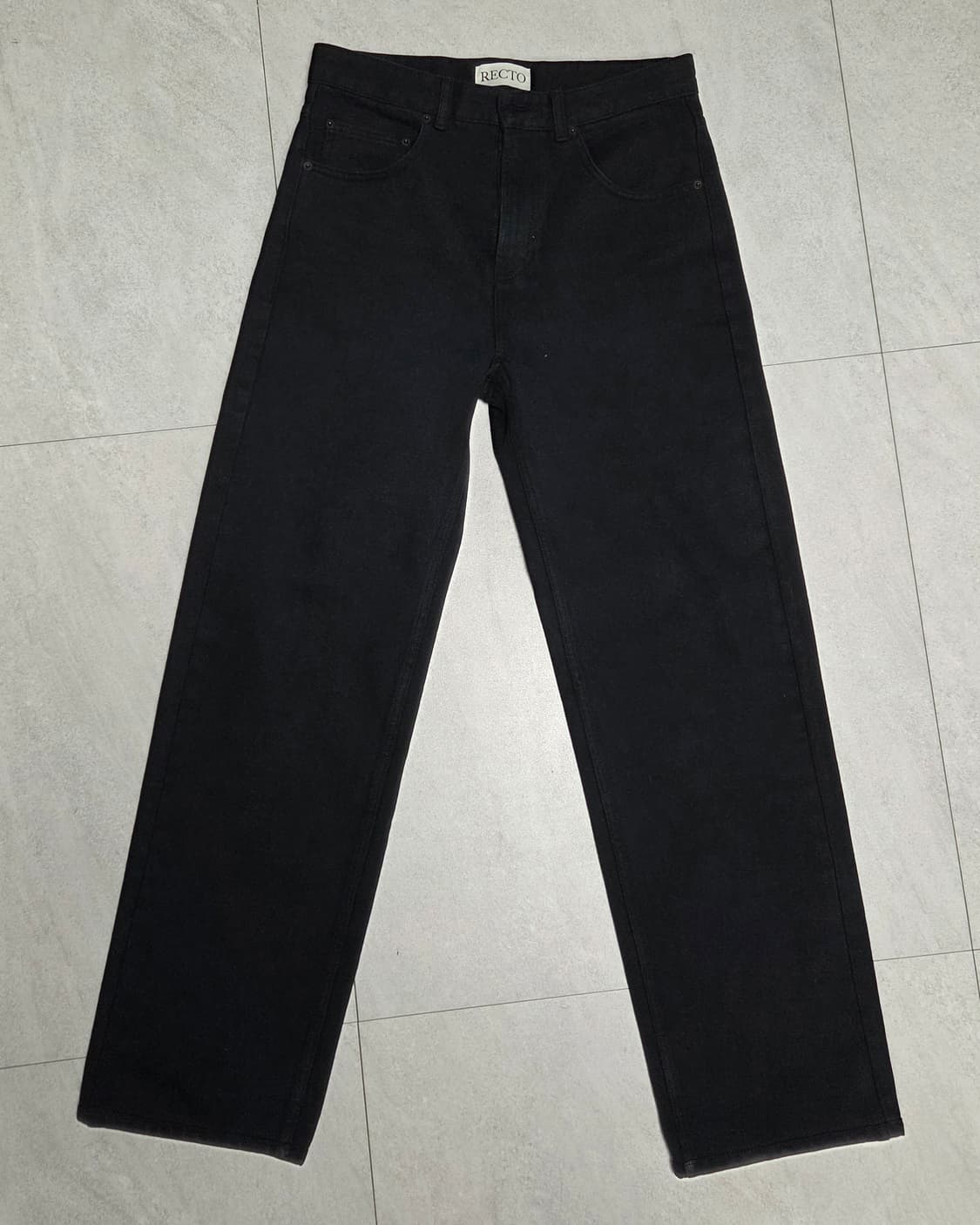 (S) 렉토 루즈핏 데님 팬츠 블랙 상품이미지2