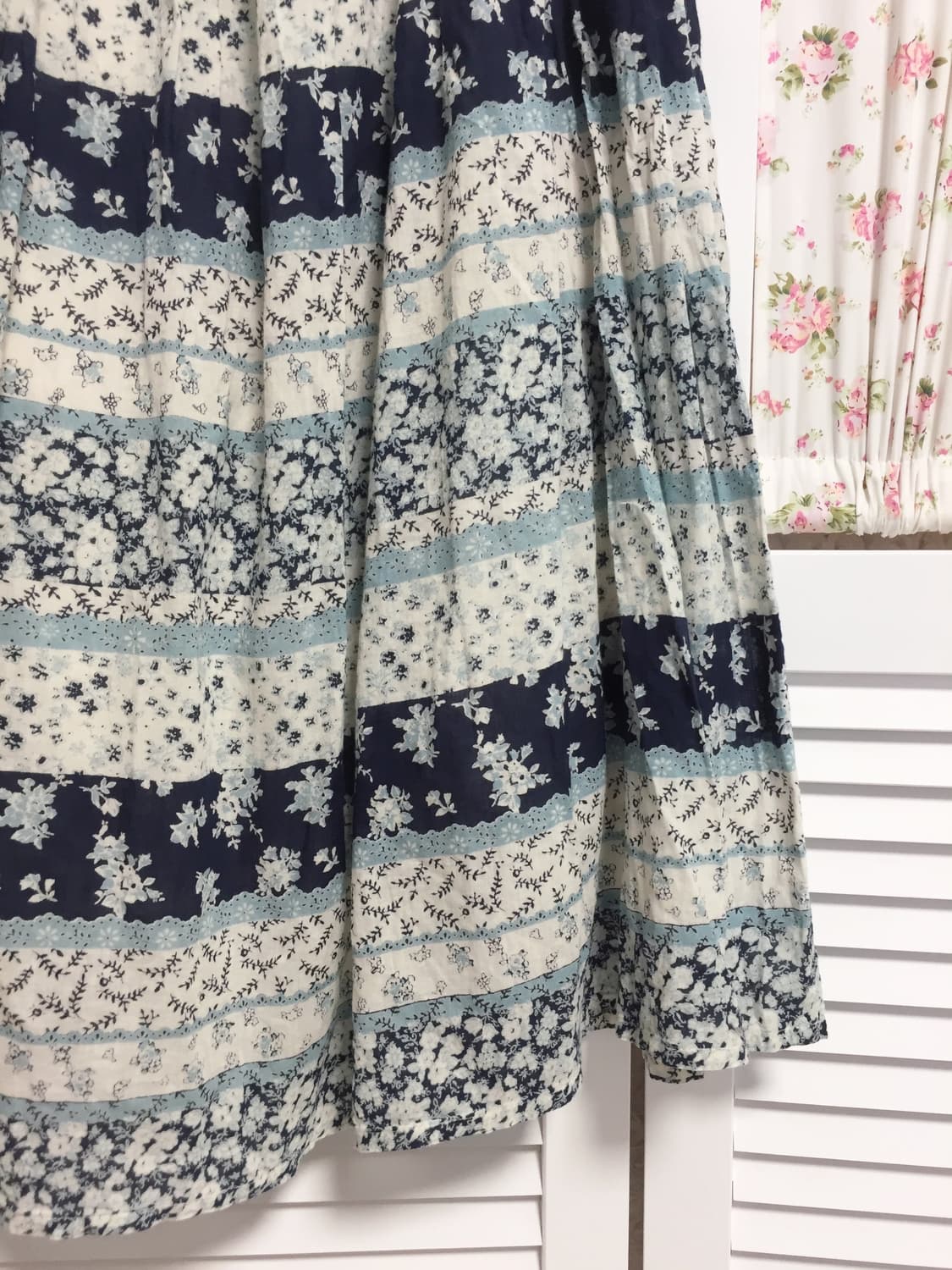 빈티지 모리걸 블루 플라워 스커트 상품이미지3