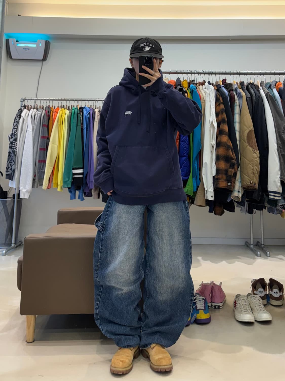 스투시 베이직 로고 자수 후드티 상품이미지6