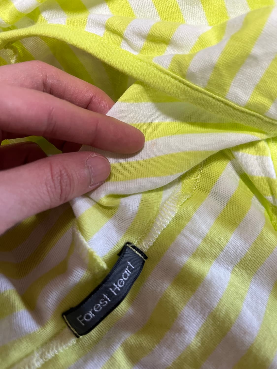 핀터깔 빈티지 라임그린 스트라이프 후드 티셔츠 상품이미지6