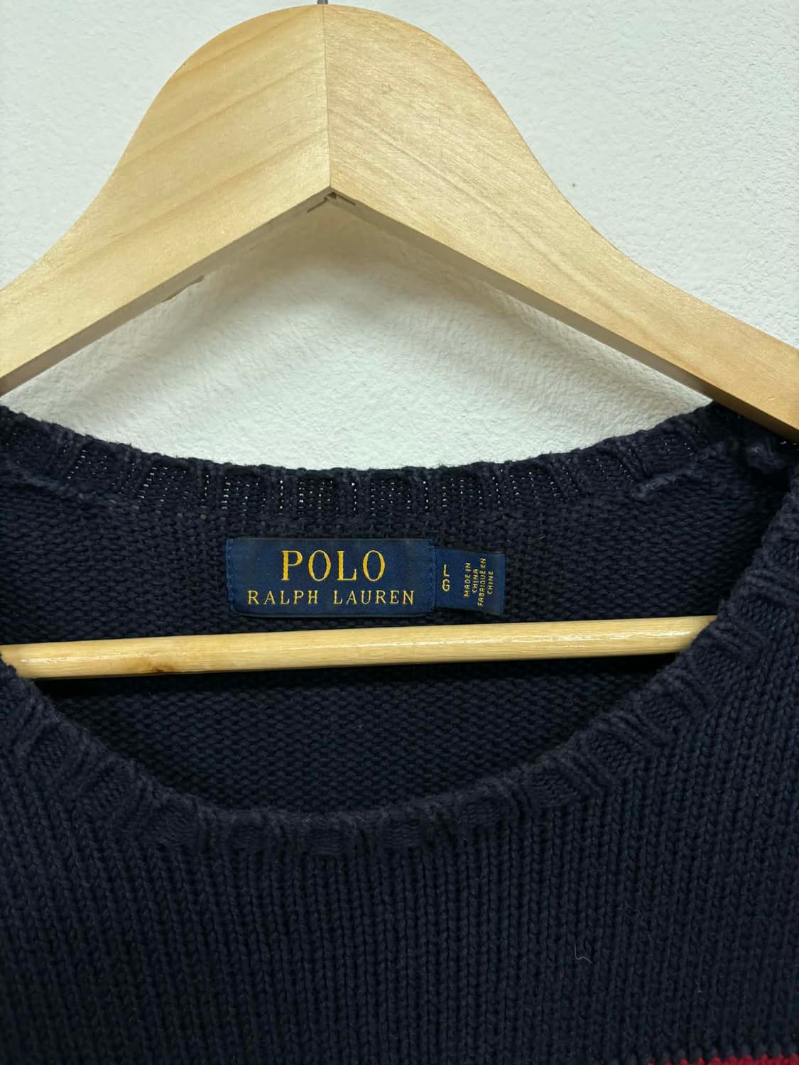 [L] 폴로 랄프로렌 성조기 네이비 코튼 니트 스웨터 상품이미지3