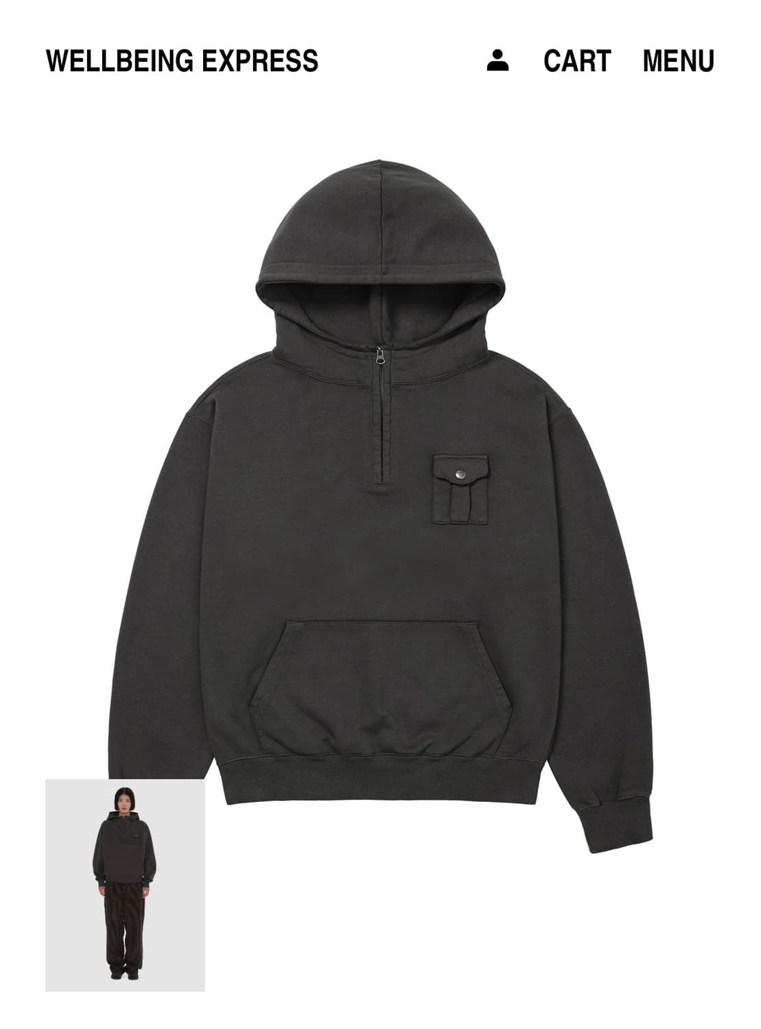 Pocket Hoodie Charcoal 상품이미지2