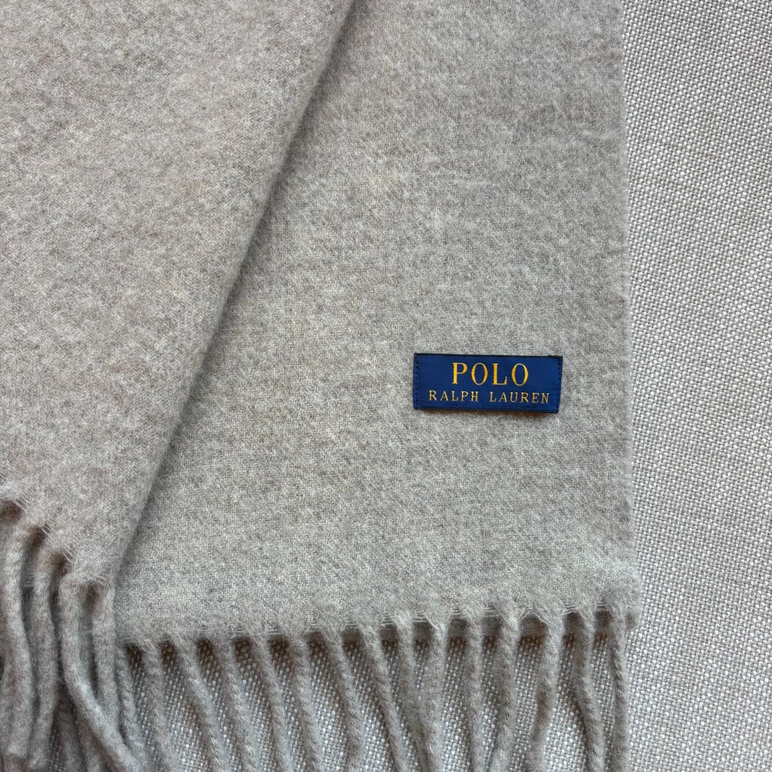 폴로 랄프로렌 울 머플러 시그니처 로고 오트밀컬러-남여공용 상품이미지3