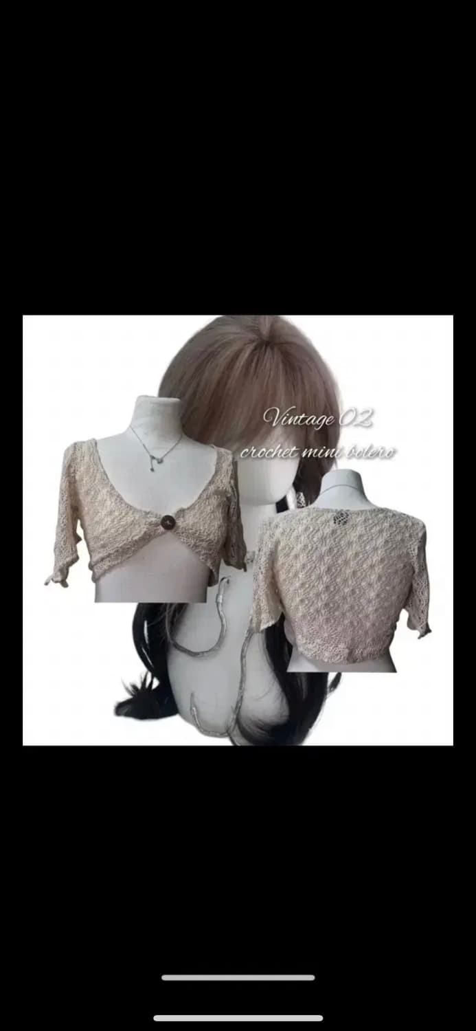오네갸루 빈티지 크로쉐 미니 볼레로 상품이미지1