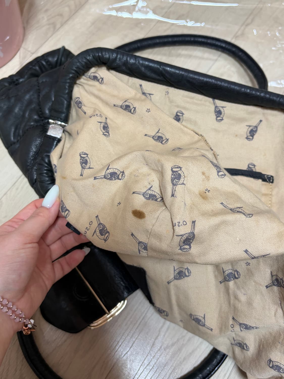 빈티지 블랙 레더백 상품이미지4