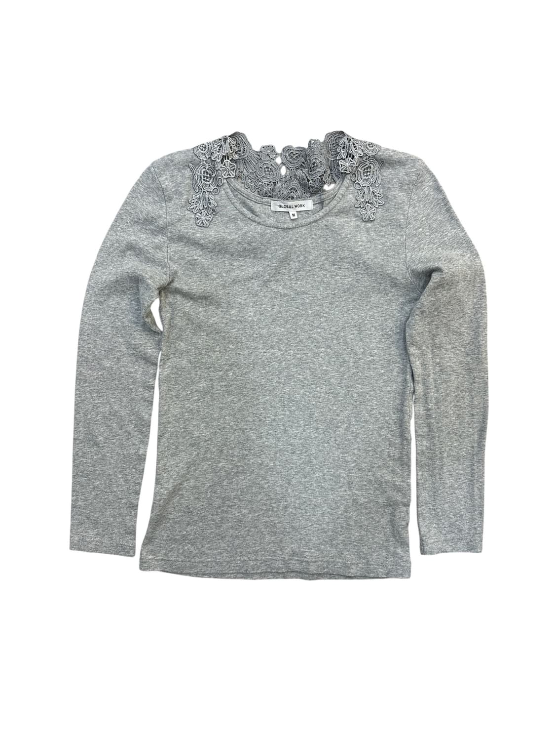 그레이 넥 자수 긴팔티 상품이미지4