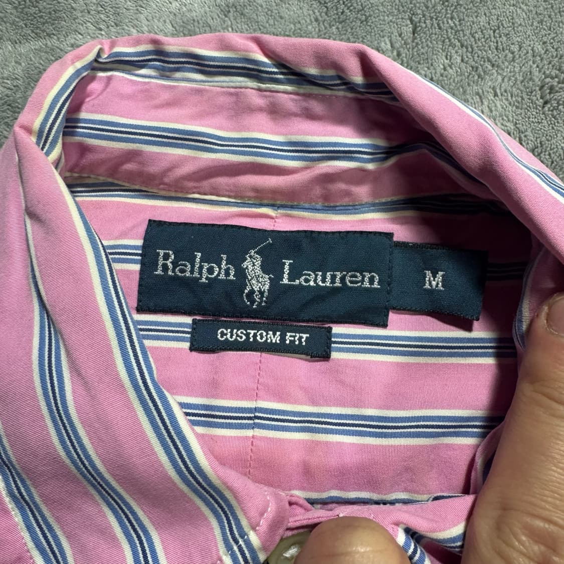 폴로 랄프로렌 커스텀핏 핑크 스트라이프 셔츠 상품이미지4